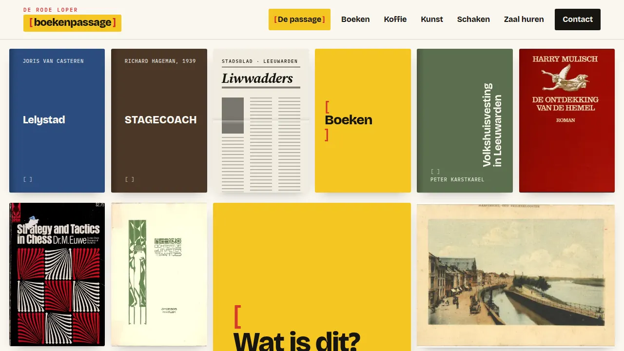 Boekenpassage De Rode Loper — website laten maken door StudioFab webdesigner Friesland