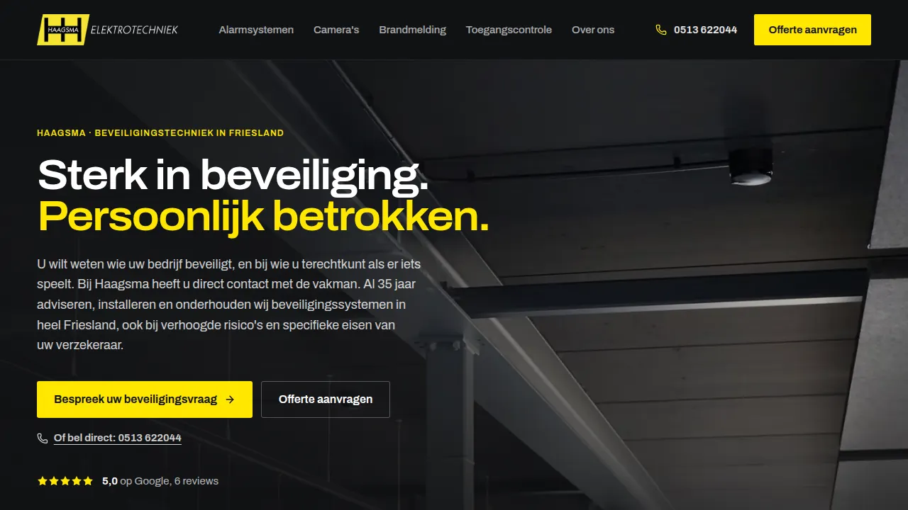 Haagsma Elektrotechniek — website laten maken door StudioFab webdesigner Friesland