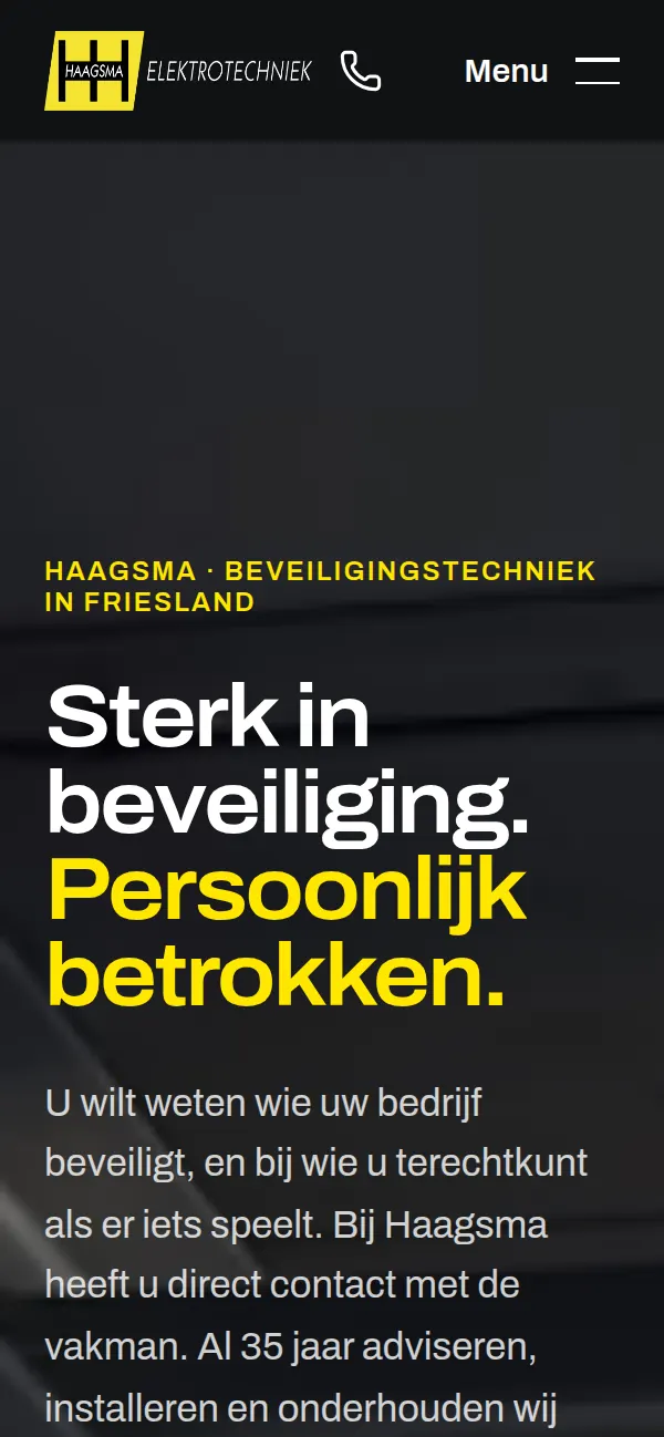 haagsma.nl mobiele weergave
