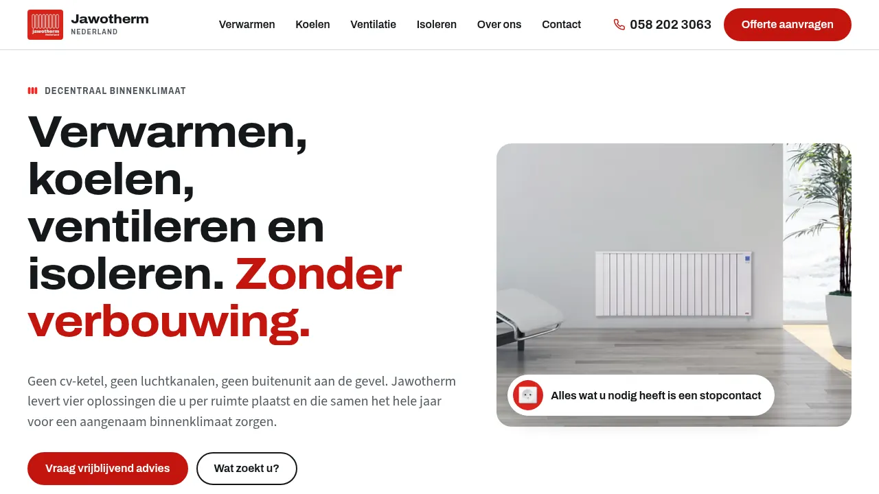 Jawotherm — website laten maken door StudioFab webdesigner Friesland