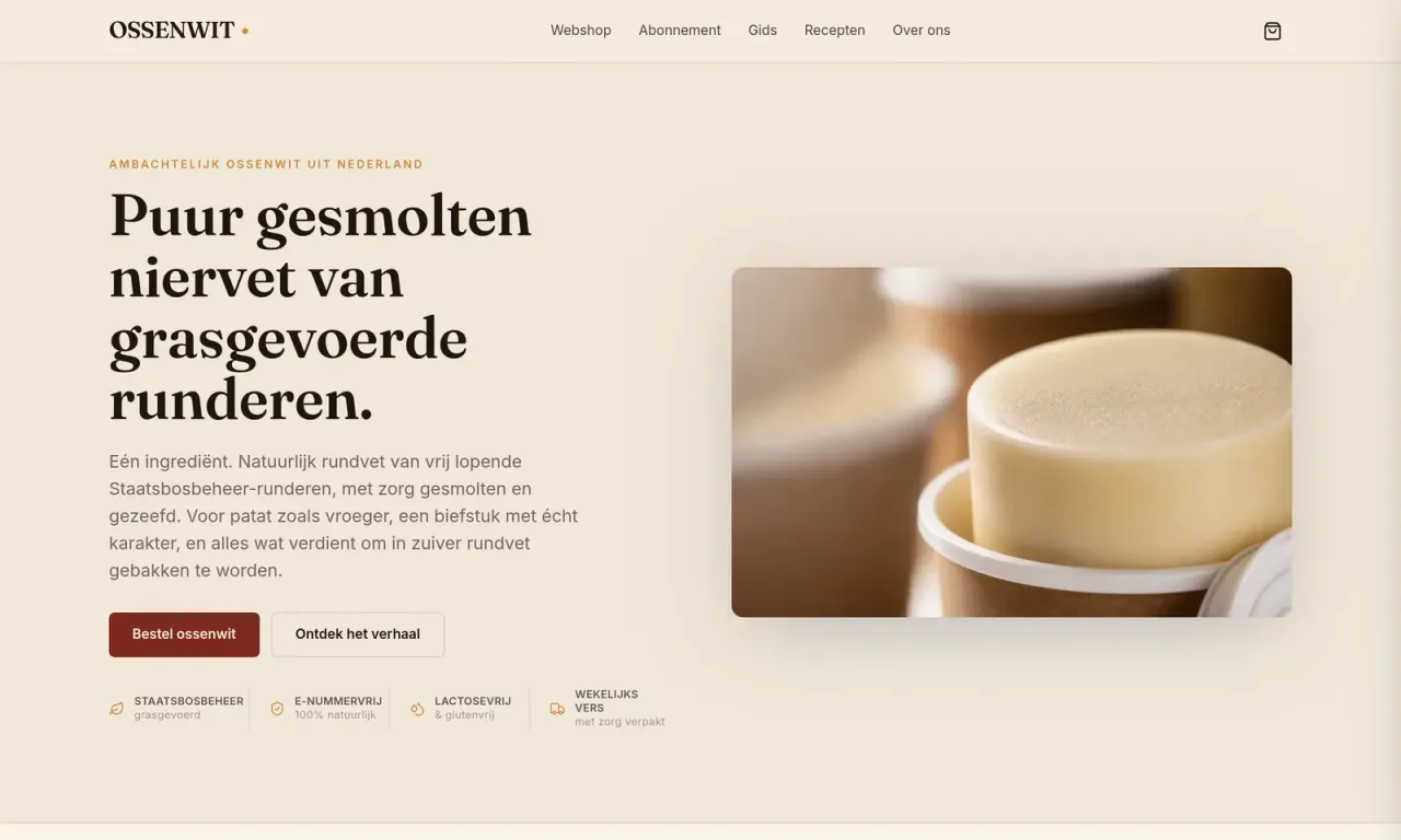 Ossenwit & Kaas en Worst — website laten maken door StudioFab webdesigner Friesland