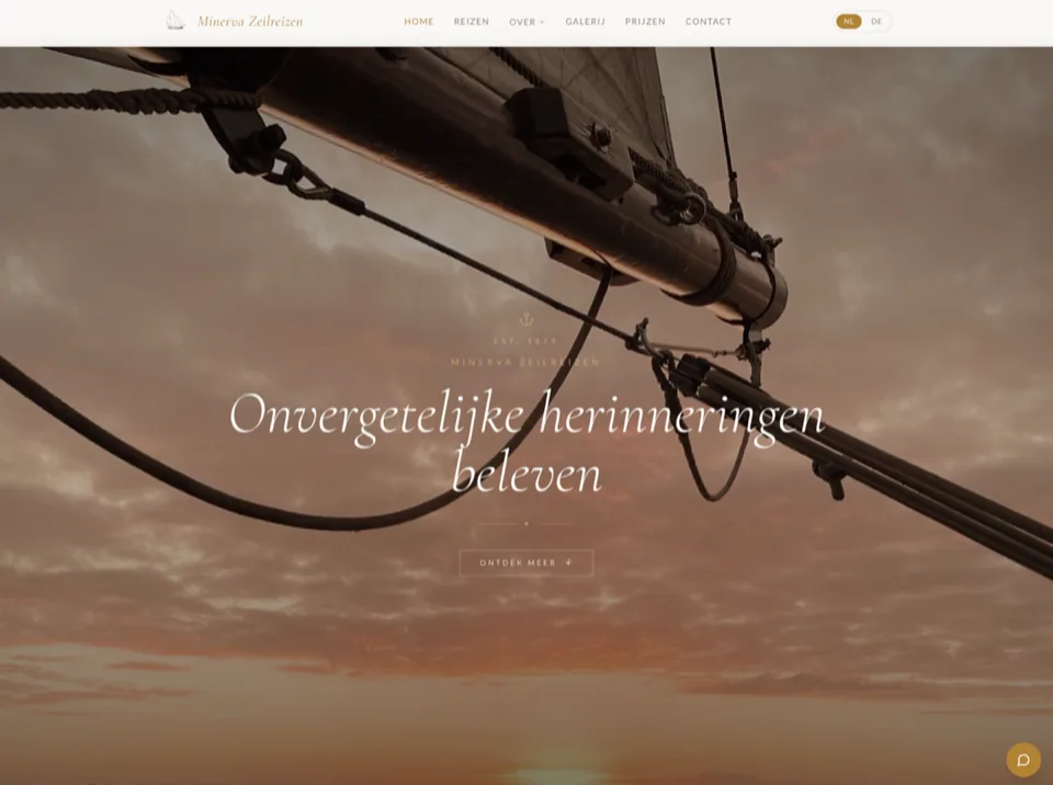 Minerva Zeilreizen — website laten maken door StudioFab webdesigner Friesland