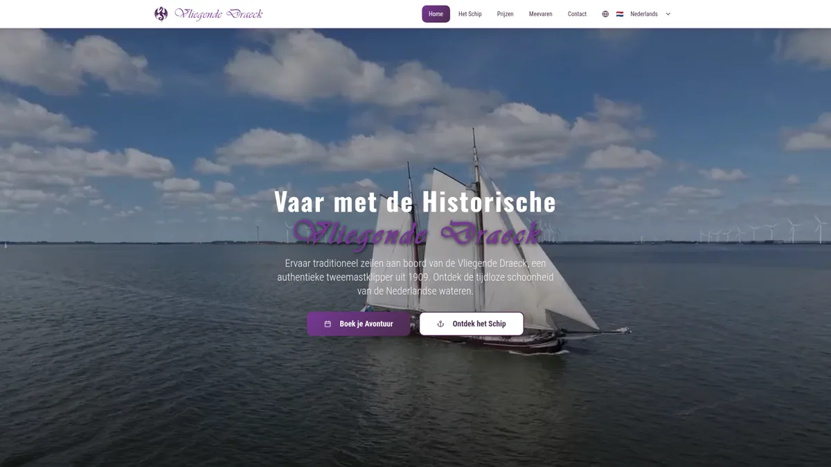 De Vliegende Draeck website portfolio project
