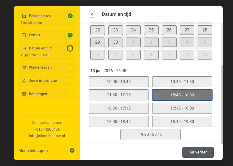 Oude datum- en tijdkiezer met witte kalenderinterface