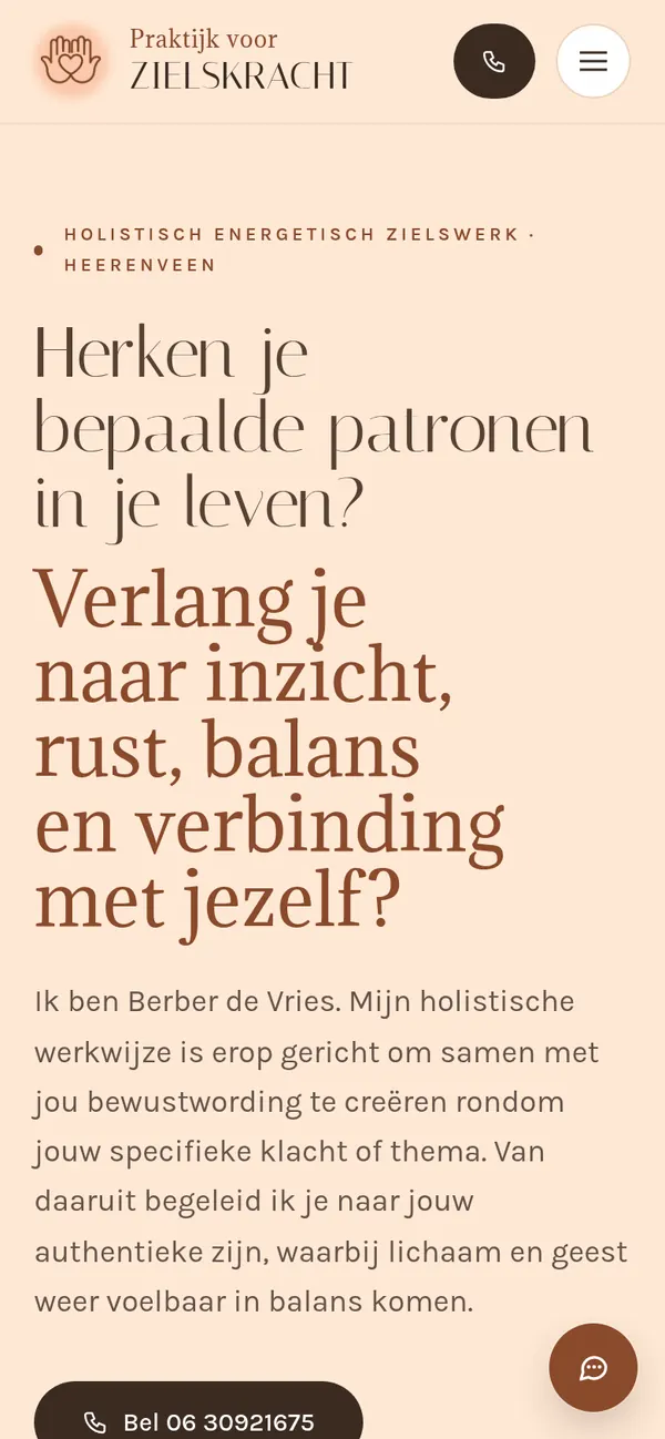 praktijkvoorzielskracht.nl mobiele weergave